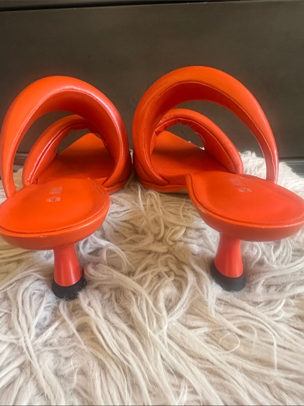 JW PEI Orange Padded Crossover Pointed Mules - Picture 6 of 7